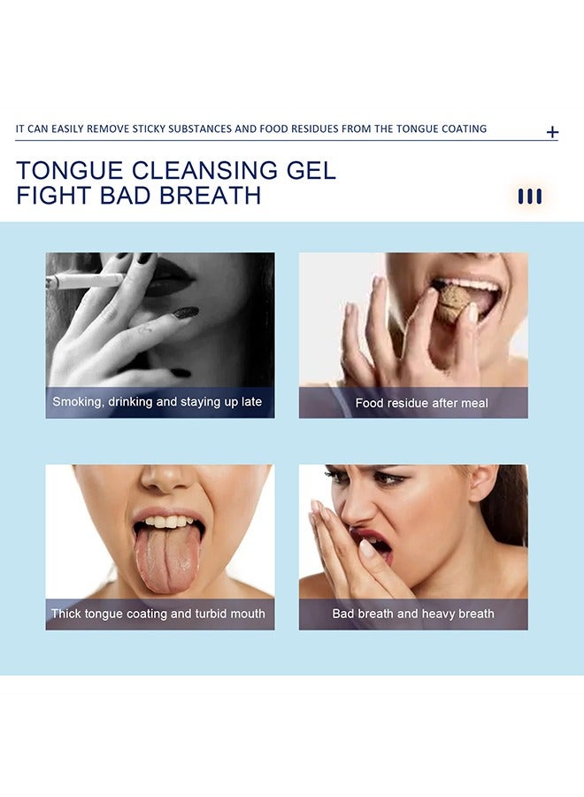EELHOE Tongue Cleansing Gel Set, Tongue Cleansing Gel with Tongue Brush, Adult Tongue Scraper Scrubber with Cleansing Gel, Easy to Use for Adults and Children - Image 2
