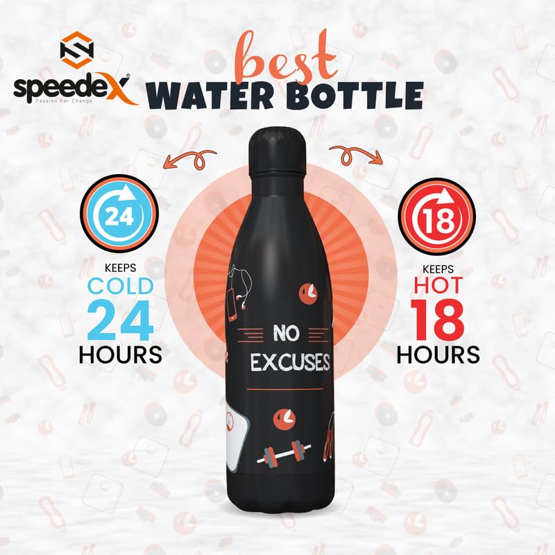 SPEEDEX Thermos Bottle - 500 ML Vacuum Insulated Stainless Steel for Kids, Men, Women - Thermosteel Bottle Ideal for School, Office, Travel Flask for Hot & Cold Beverages - Printed - Image 4
