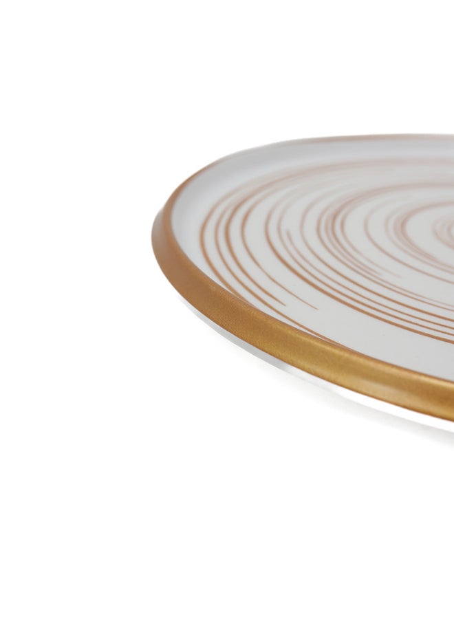Akdc Round Plate Melamine 11"With White With Golden Circle Decal - Image 2