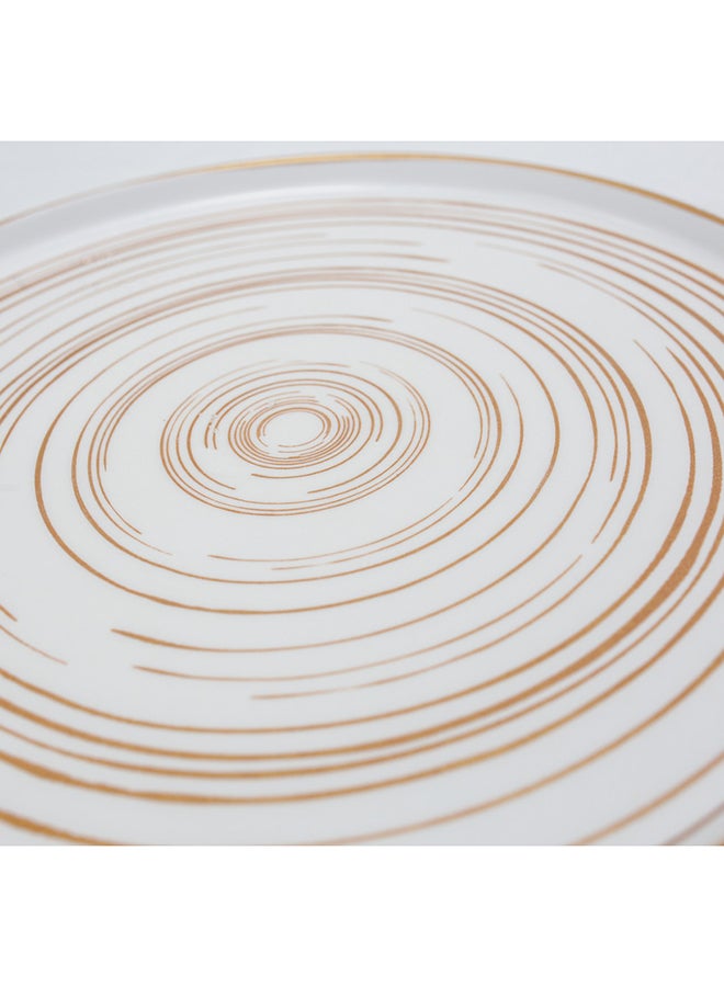 Akdc Round Plate Melamine 11"With White With Golden Circle Decal - Image 3