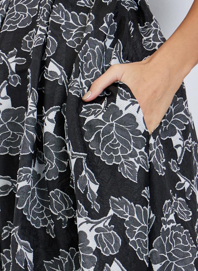 ستايلي فستان ميدي بطبعة زهور وأكمام منفوخة - Image 3