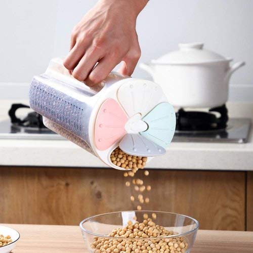 Seaspirit SEASPIRIT Storage Container for Kitchen 4 Sections Air Tight Transparent Food Grain Cereal Dispenser Jar 2500 ml 1  - Image 2
