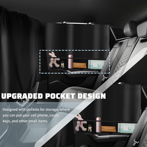 Figpade 3PCS Upgraded Rear Car Window Shades,2PCS Window Shade for Car & 1PC Cars Privacy Curtain with Storage Pockets,Essential Windows Cars Shades for Sun Shading & Privacy Protection - Image 4