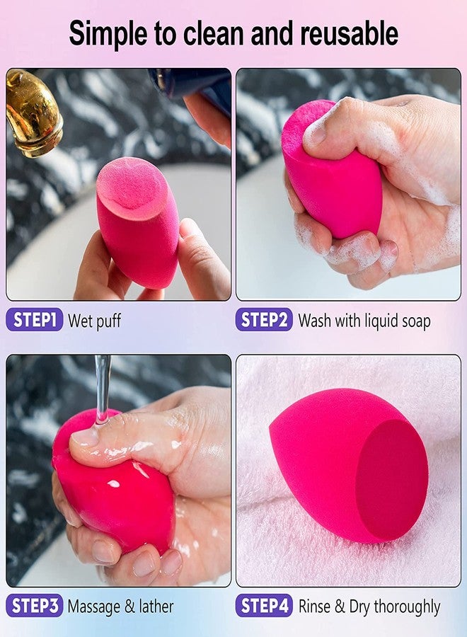 MEPOINT Makeup Sponge, 2 Pcs Multi-colored Blender Blending Beauty Sponges for Foundations,Powders & Creams, Vegan, Cruelty Free and Non-Latex (PACK OF 2) (Multi color) - Image 4