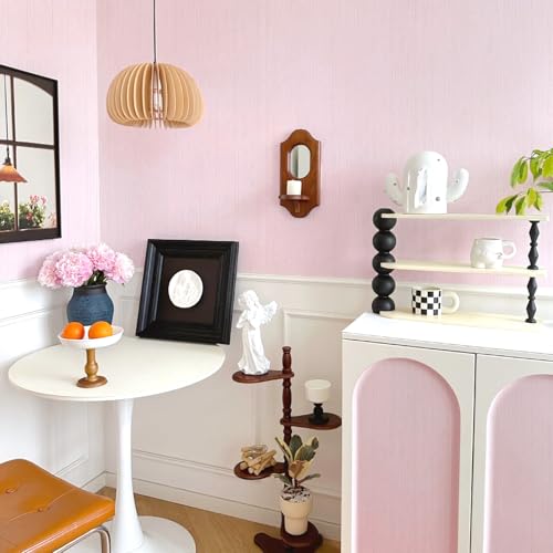 Qianglive Pink Grasscloth Peel and Stick Wallpaper - 15.7"x120" Vintage Removable Waterproof Wallpaper for Room Walls, Cabinets, Furniture, Drawers, Desk - Image 5