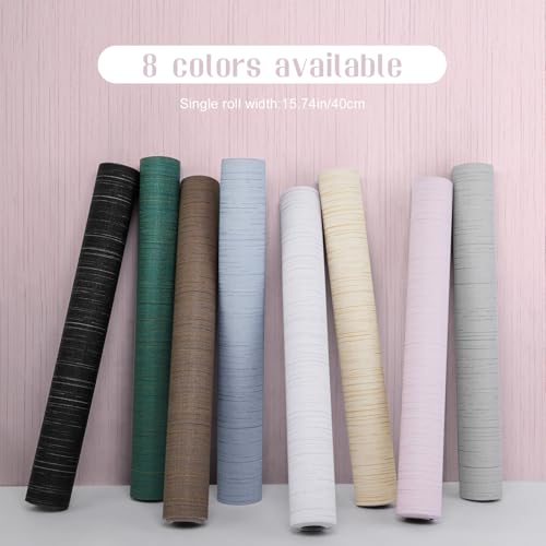 Qianglive Pink Grasscloth Peel and Stick Wallpaper - 15.7"x120" Vintage Removable Waterproof Wallpaper for Room Walls, Cabinets, Furniture, Drawers, Desk - Image 2