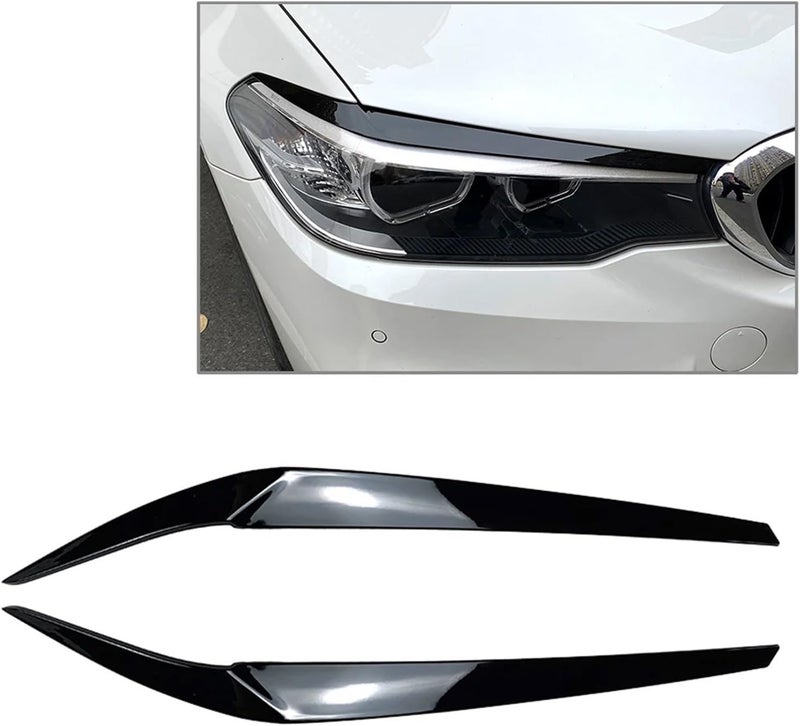 QASULER Car Front Headlight Eyebrow Eyelid Trim for BMW 5 Series - Image 2