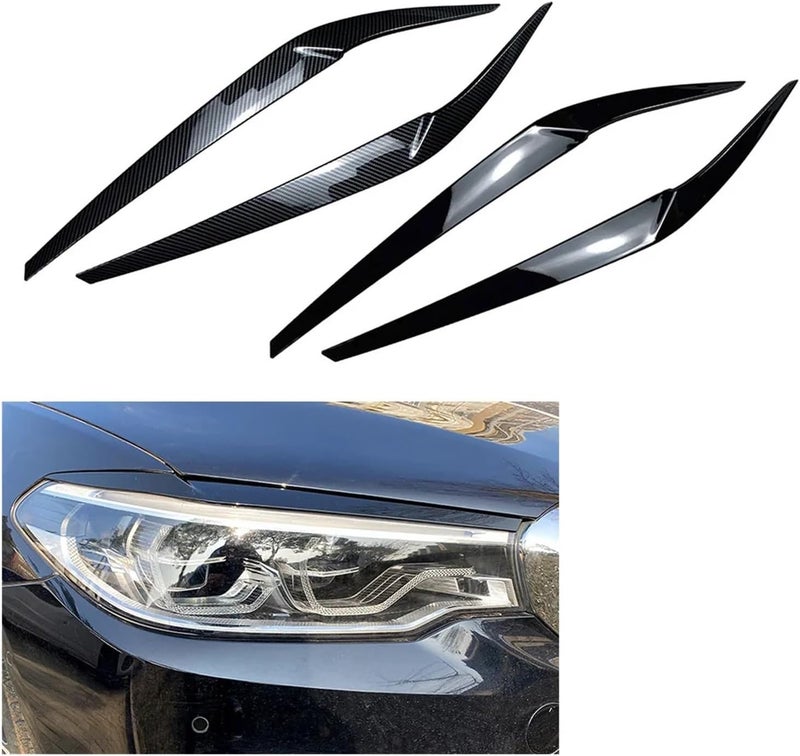 QASULER Car Front Headlight Eyebrow Eyelid Trim for BMW 5 Series - Image 3