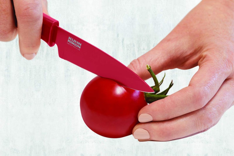 Kuhn Rikon Straight Paring Knife with Safety Sheath, 4 inch/10.16 cm Blade, Black - Image 4