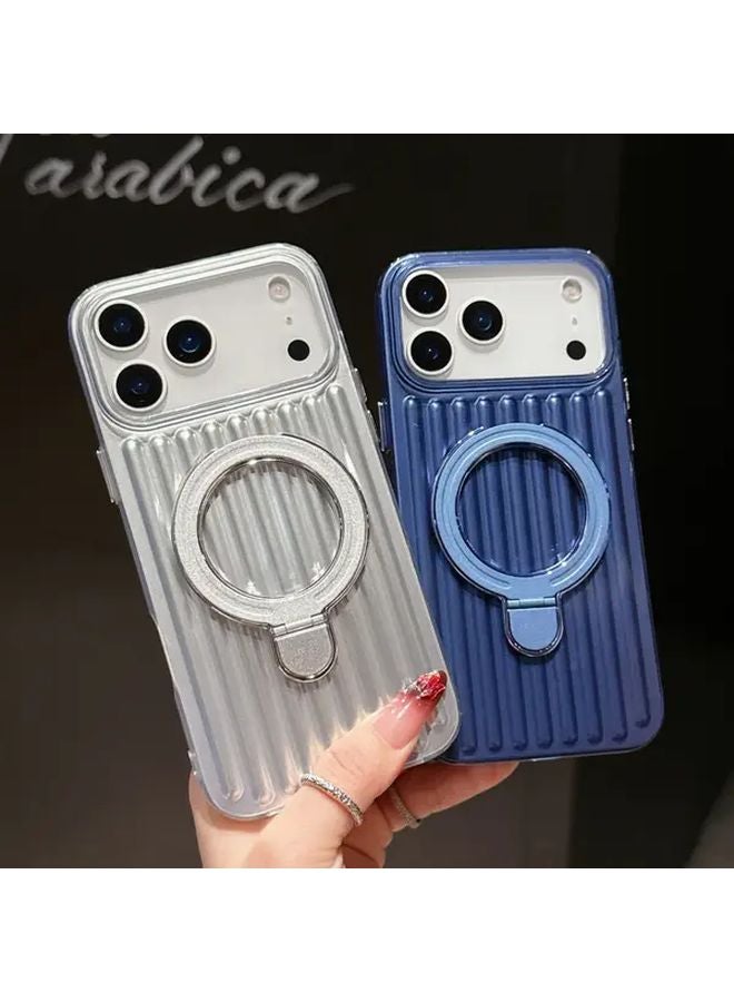 غطاء iPhone 13 مع حامل مغناطيسي وواقي شاشة من الزجاج المقوى باللون الذهبي - Image 3