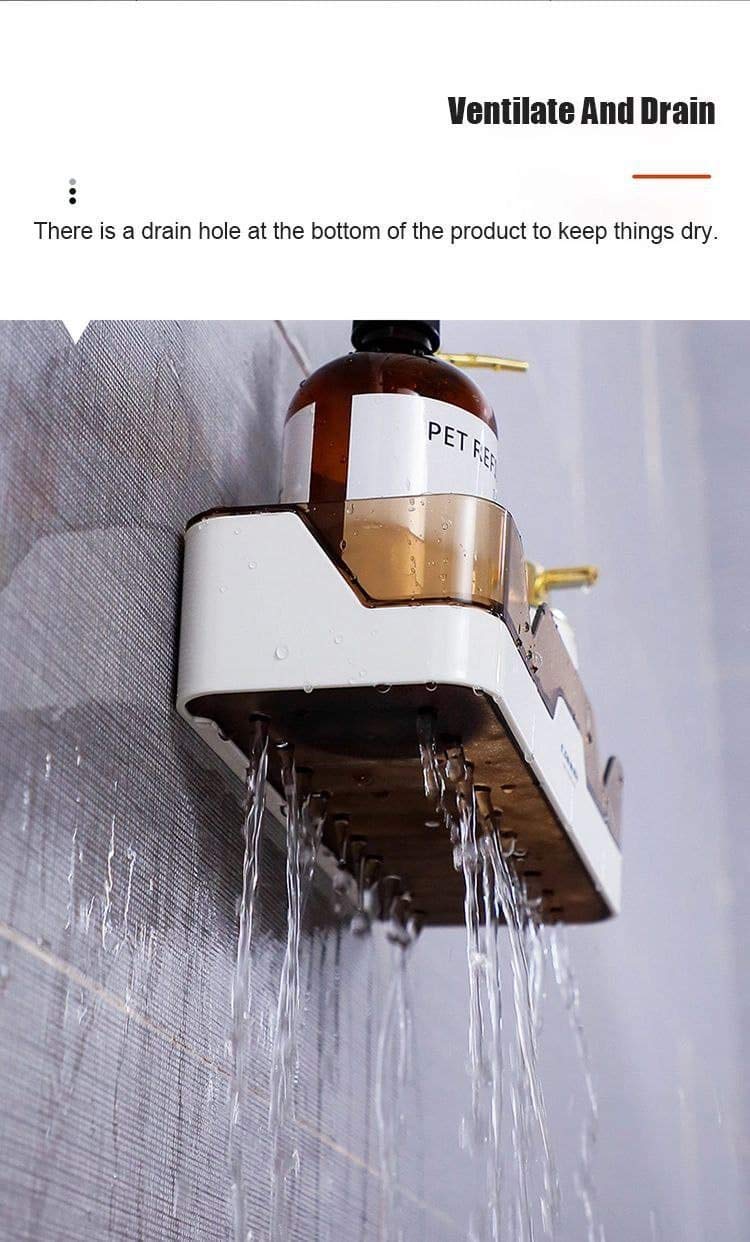 KOYET Wall Mounted Adhesive Bathroom Shower Shelf/Plastic Shower Caddy Shampoo Conditioner Holder Bathroom Wall Organizer Shelf Shampoo Cosmetic Storage Shelf Bathroom Accessories - Image 5