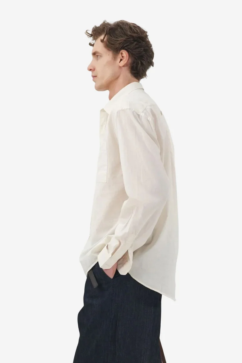 Giesto Beige Natural GIESTO Plain Poplin Shirt with Pocket for Men | Best Price UAE