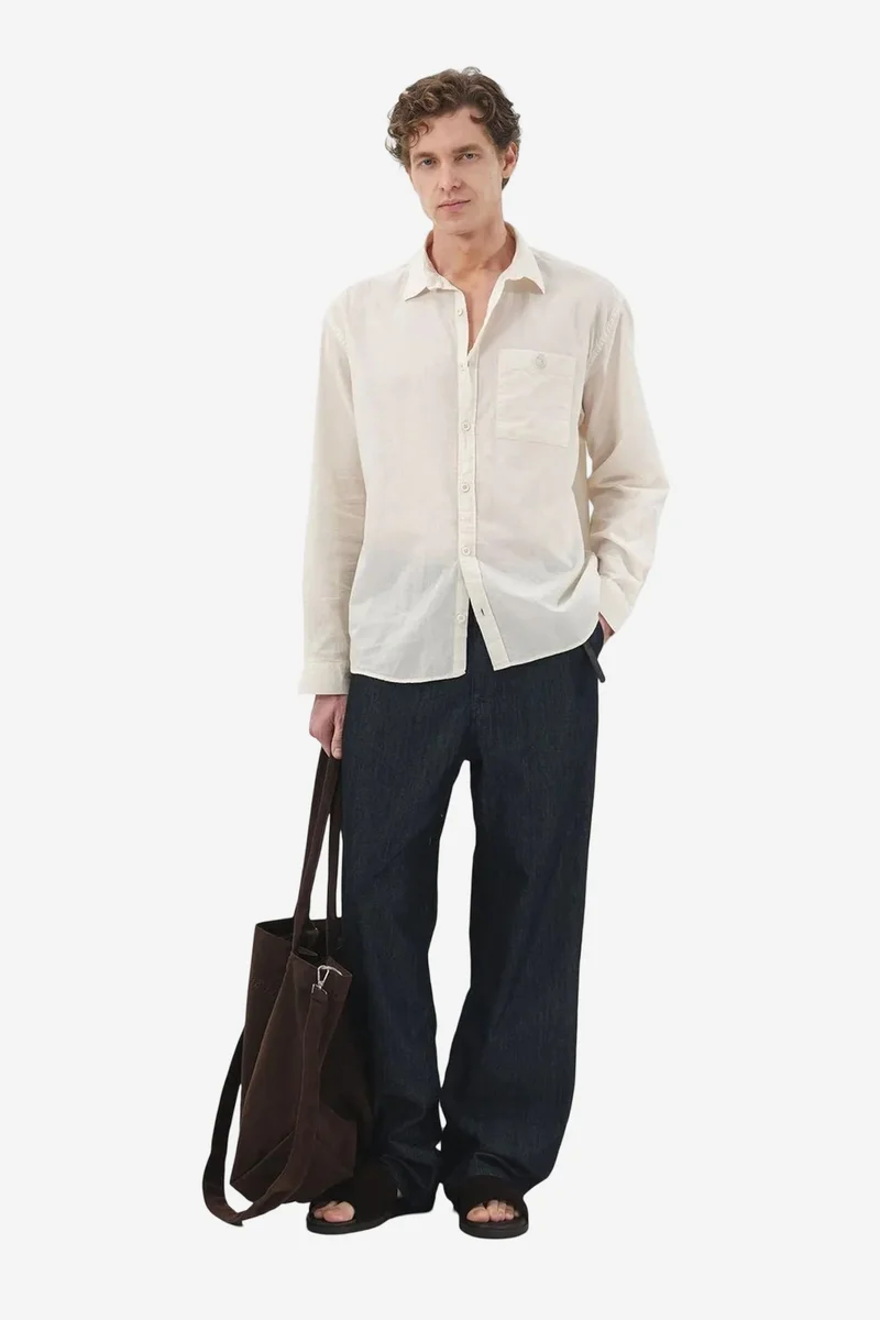 GIESTO Plain Poplin Shirt with Pocket