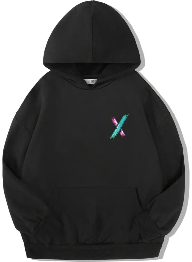 BRZ Collection Unisex Kids Electric X Logo Hoodie Sweat - Image 2