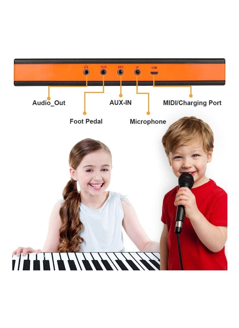 null - 88 Keys Roll Up Piano with Pedal Upgraded Numeric Portable Piano Sticker Keyboard for Kids Beginner - Image 1
