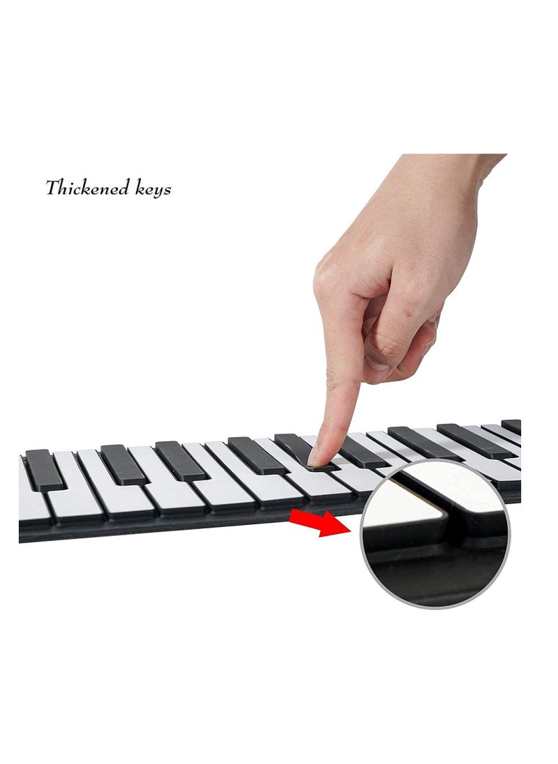 null - 88 Keys Roll Up Piano with Pedal Upgraded Numeric Portable Piano Sticker Keyboard for Kids Beginner - Image 1