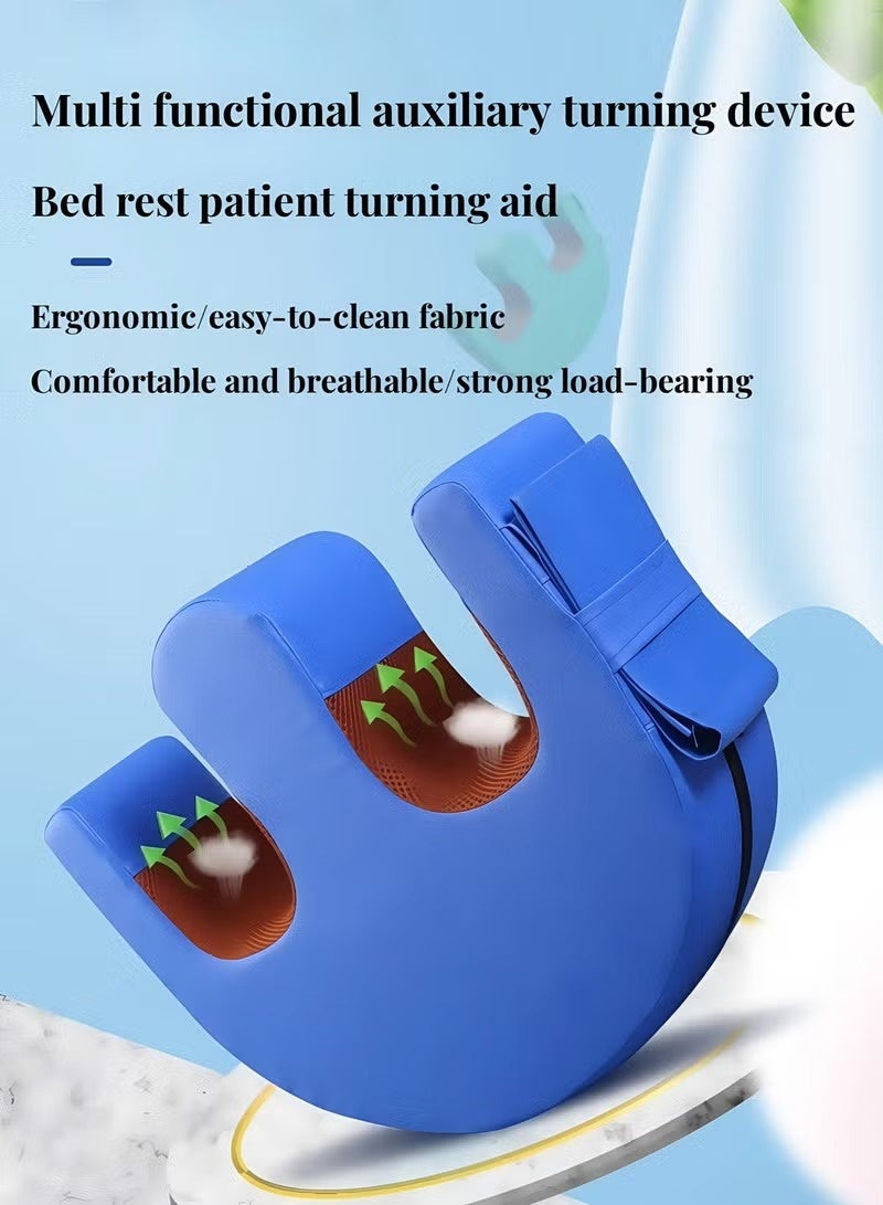 KORAX Patient Turning Device Turnover Device Waterproof Detachable PU Leather Turning Pillow Lift Assist Nursing Help The for Bedridden Elderly Patients Products Blue - Image 4