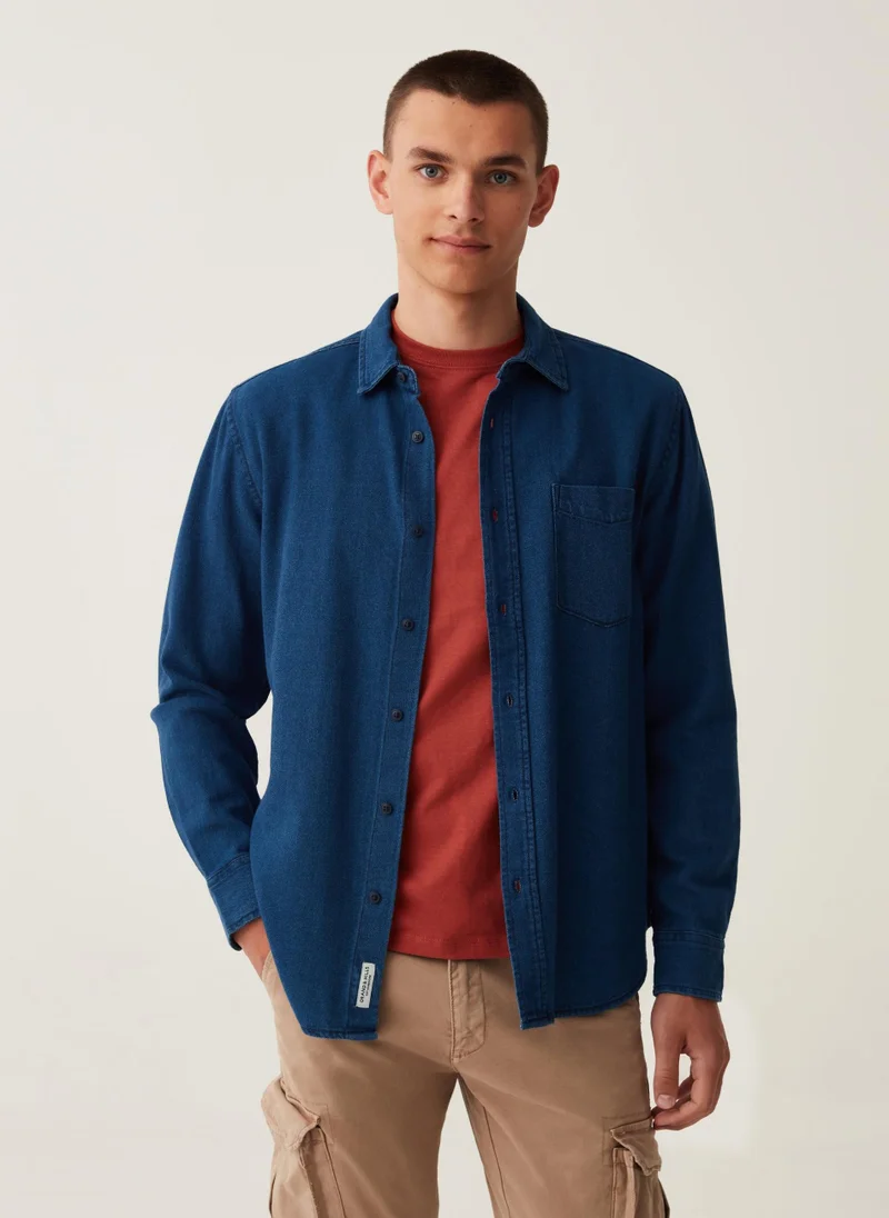 او في اس Denim Shirt With Pocket
