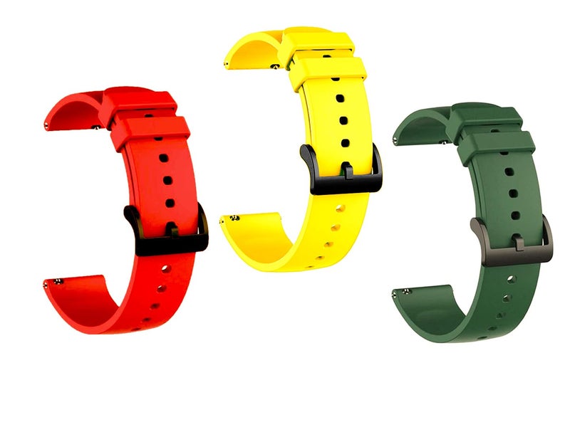 IIK COLLECTION 22mm Silicone Strap for Smart Watches|combo pack of strap Compatible with Noise, Fireboltt, Boat Xtend, Pebble, Boat, Boat Flash, Noise Color fit,Ultra Smart Watch & All Watches - Image 1