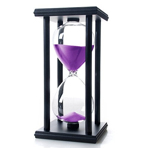 B BELLAWARE Bellaware 60 Minutes Hourglass, Wood Sand Timer,Purple - Image 1