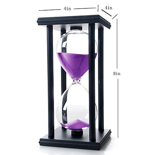 B BELLAWARE Bellaware 60 Minutes Hourglass, Wood Sand Timer,Purple - Image 5