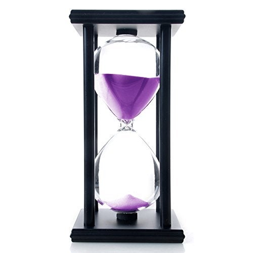 B BELLAWARE Bellaware 60 Minutes Hourglass, Wood Sand Timer,Purple - Image 2