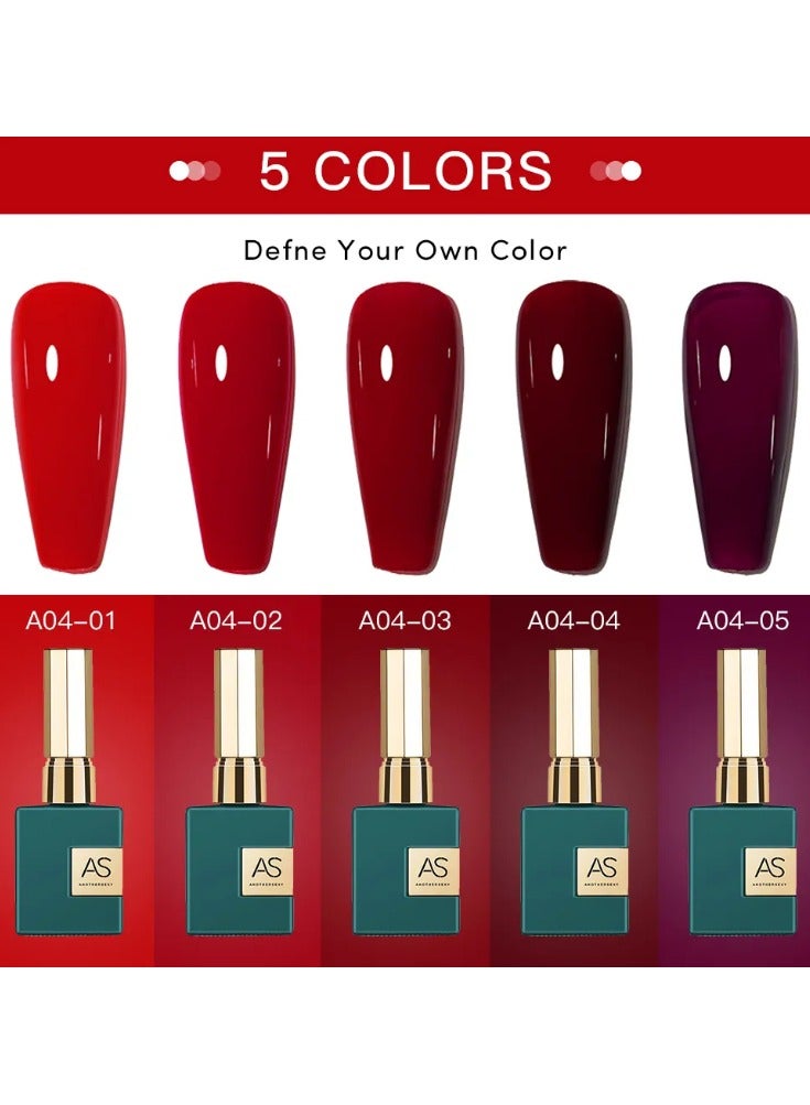 AS Dark Blood Red 15ML Nail Gel Polish Supplies Semi Permanent - Image 1