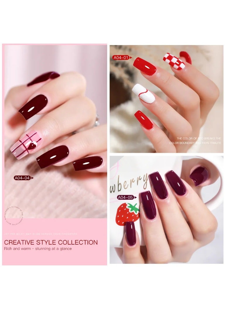 AS Dark Blood Red 15ML Nail Gel Polish Supplies Semi Permanent - Image 3