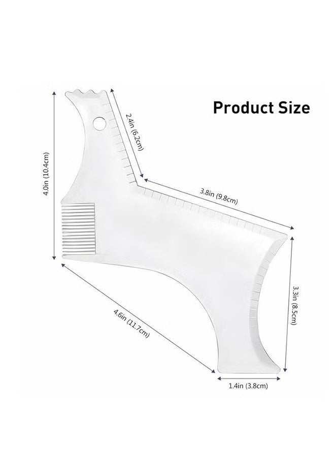 واي جيه قالب أداة شكل اللحية للرجال، شكل دليل اللحية مع المشط المدمج، حواف متعددة البطانات الحلاقة للمنحنيات/المستقيمة/خط الرقبة/الجنكة/الحروق الجانبية - Image 3