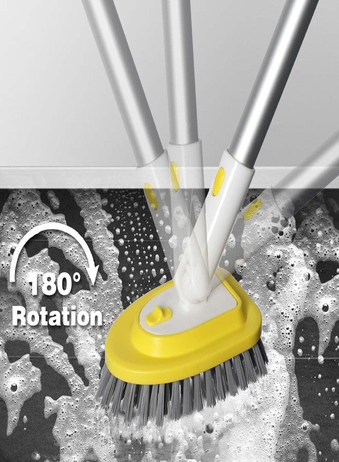 Bryquelin Shower Brush Scrubber with 51" Long Handle,3 in 1 Tub and Tile Cleaning Brush for Cleaning Bathroom Kitchen Toilet Wall Tub Tile Sink Non-Scratch (Yellow) - Image 3