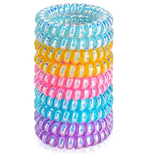 JessLab Spiral Hair Ties for Women 10Pack Traceless NoDamage Ponytail Holders Coils Hair Bands for Girls Assorted Colors - Image 2