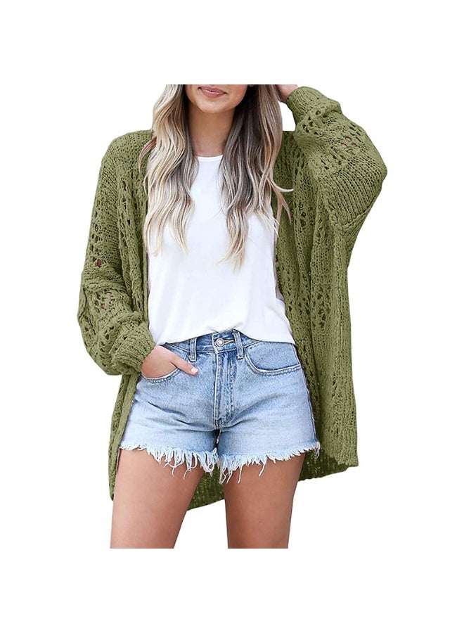 NIBEMINENT Long-sleeved Cardigans Open Stitch Crochet Spring Sweaters Knitted Oversized Sweater Tops Hollow Out Crochet Knitwear - Image 1