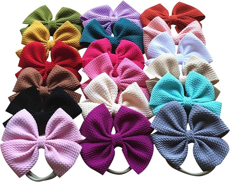 Toptim Baby Girl's Headbands and Bows - 18 Pack of 4.7" Bows for Newborns, Infants, and Toddlers - Image 1