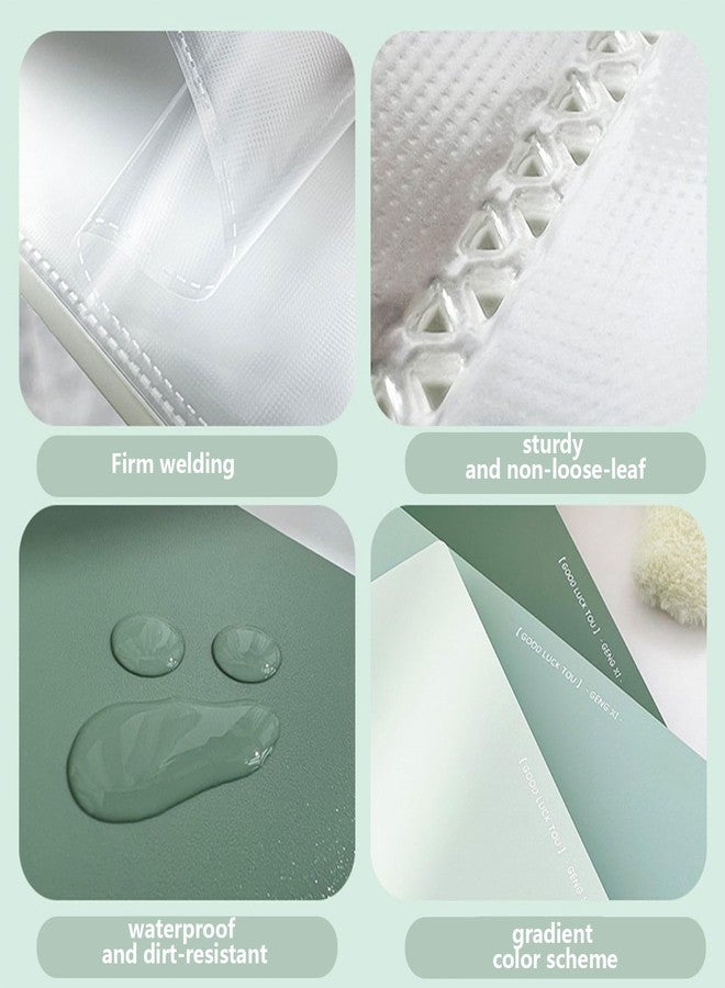 Whaline 5-Pack A4 Green Plastic Presentation Books with 30 Pockets Each, Modern Style, 1/3 Cut Tabs, Top Position, 31x23x1.9cm, Polypropylene (PP) Material - Image 4