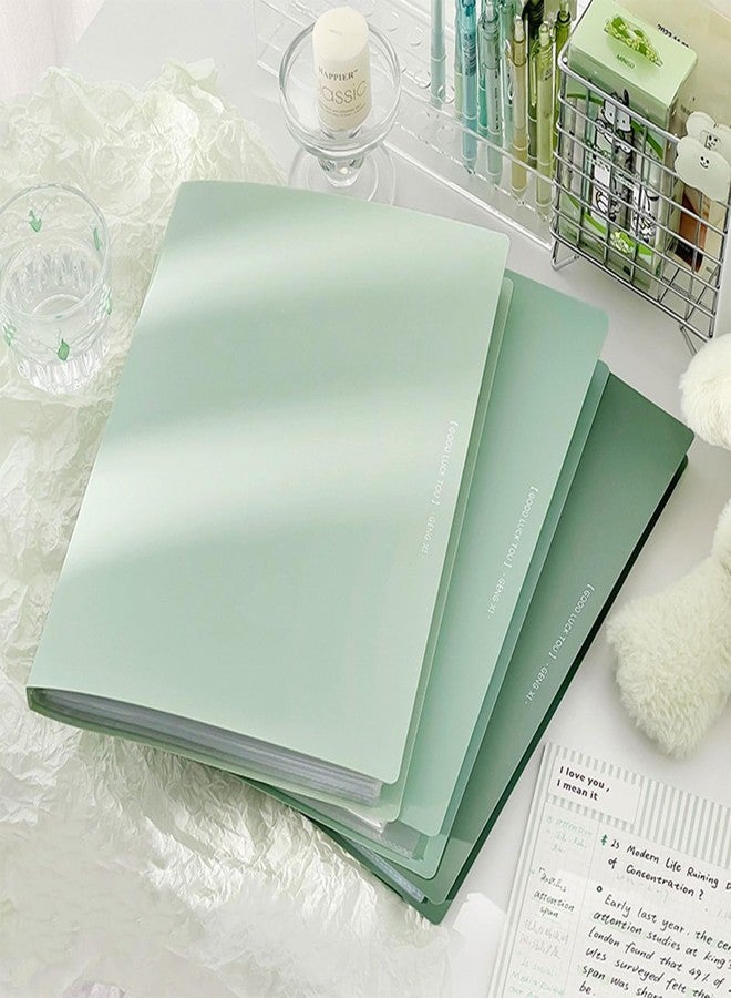 Whaline 5-Pack A4 Green Plastic Presentation Books with 30 Pockets Each, Modern Style, 1/3 Cut Tabs, Top Position, 31x23x1.9cm, Polypropylene (PP) Material - Image 5