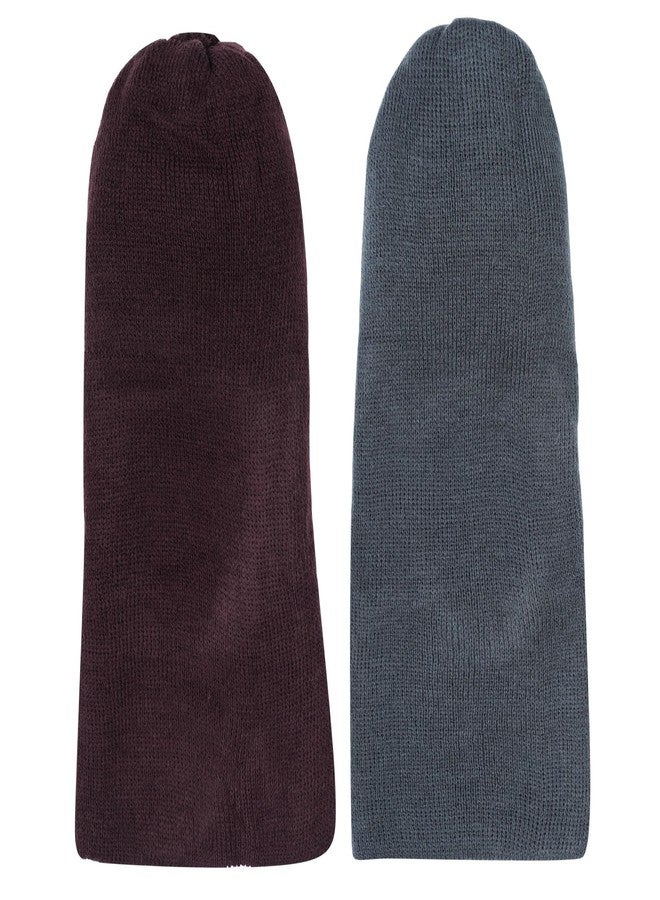 Queen Style Kids Woolen Reversible Monkey Caps (Fit for Age 1-3 Years) (Color-Coffee & Grey) - Image 2