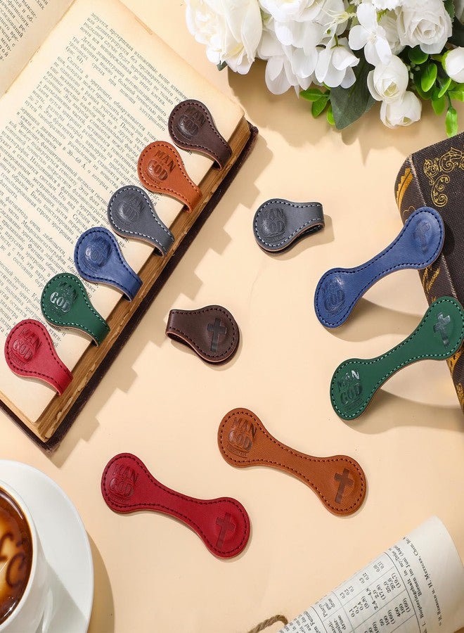 Skyygemm Christian Magnetic Bookmark for Men Bulk Man of God Leather Bookmark Religious Page Markers Scripture Book Markers for Priest Church Father's Day Gift(24 Pcs) - Image 3