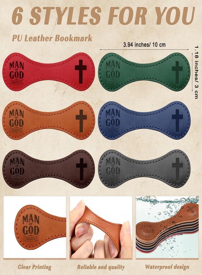 Skyygemm Christian Magnetic Bookmark for Men Bulk Man of God Leather Bookmark Religious Page Markers Scripture Book Markers for Priest Church Father's Day Gift(24 Pcs) - Image 2