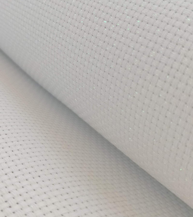 KCS 19" x 28" 11CT Counted Cotton Aida Cloth Cross Stitch Fabric (White Opal) - Image 2