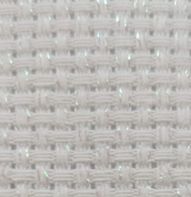 KCS 19" x 28" 11CT Counted Cotton Aida Cloth Cross Stitch Fabric (White Opal) - Image 1