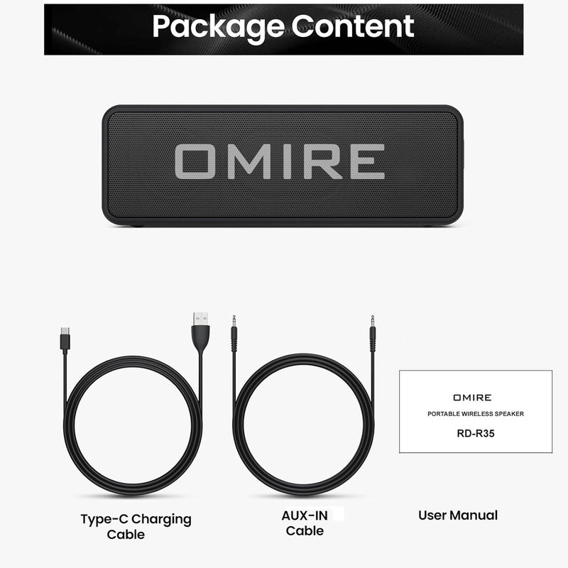 OMIRE Portable Bluetooth Speaker 30W Stereo Sound with Metal Diaphragm Drivers, Bluetooth 5.3,Bassup,IPX6 مكبر صوت بلوتوث,Waterproof,Wireless HiFi Stereo Pairing TWS For Home,Outdoor,Party,Travel - Image 5
