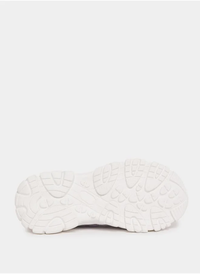 Styli Textured Casual Lace-Up Sneakers