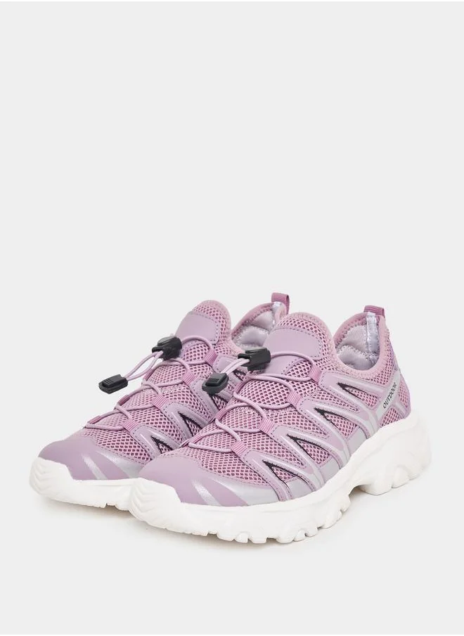 Styli Textured Casual Lace-Up Sneakers