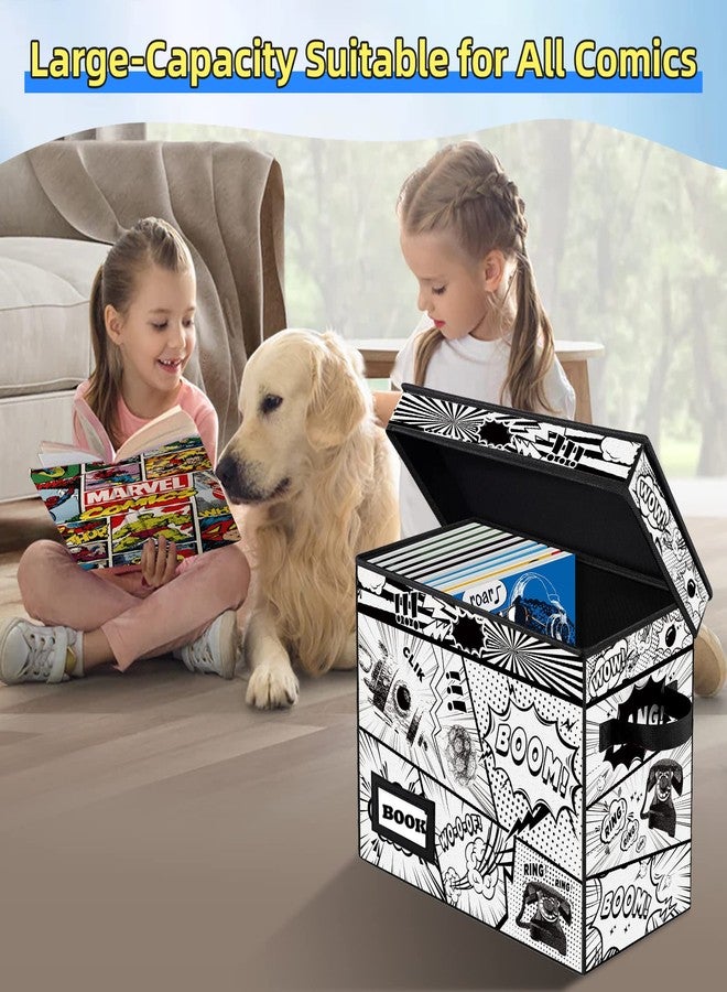 YNSZAS Collection Comic Book Storage Boxes, Protector Organizer 15.8" X 7.8" X 11.8" Collapsible Short Box Holds 160-180 Comic Book Heavy Duty Bin Container Holder Shelf - Image 2