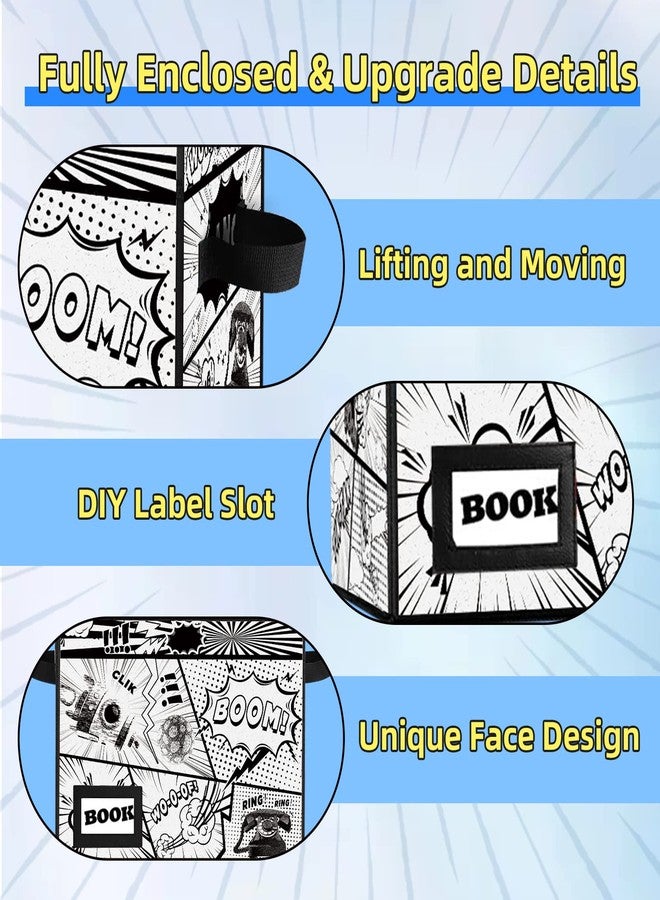 YNSZAS Collection Comic Book Storage Boxes, Protector Organizer 15.8" X 7.8" X 11.8" Collapsible Short Box Holds 160-180 Comic Book Heavy Duty Bin Container Holder Shelf - Image 4