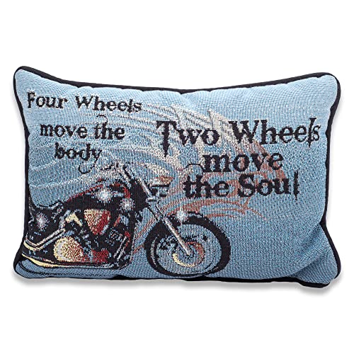 Manual Woodworker Manual 12.5 x 8.5-Inch Decorative Throw Pillow, Four Wheels Move The Body - Image 1