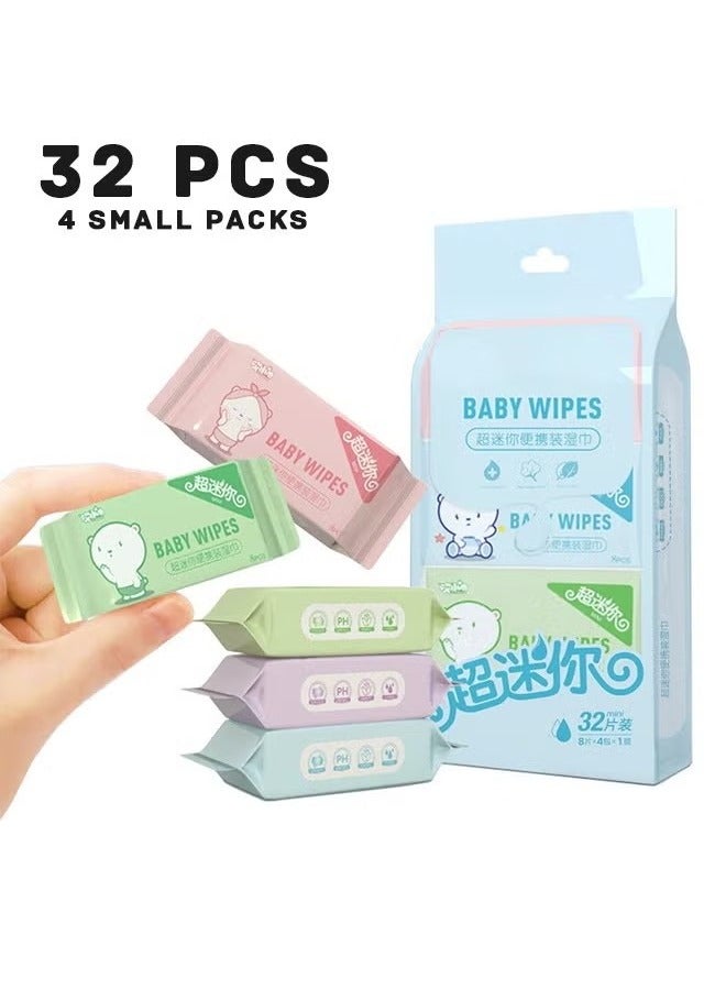 مناديل مبللة صغيرة محمولة، ورق تنظيف اليدين والفم للأطفال والطلاب والرضع بجودة عالية - Image 1