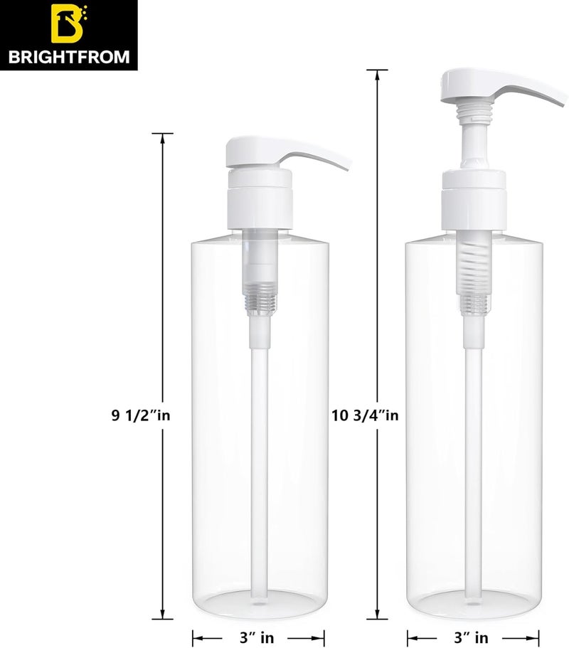 BRIGHTFROM Empty Shampoo Pump Bottles 32 OZ  1 Liter BPAFree Cylinder Containers Household  Commercial Use 2 Pack  Leak Proof - Image 3