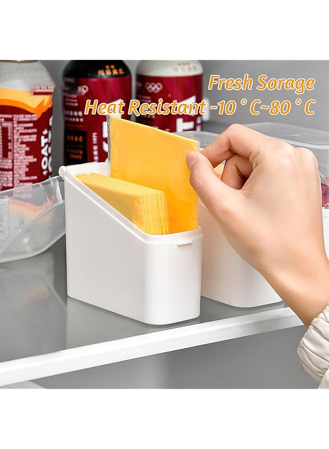 Excefore 3 Packs Sliced Cheese Holder With Lid, Plastic Cheese Storage Organizer, Cheese Container For Fridge, Cheese Keeper, Cheese Saver Holder (3Pcs) - Image 4