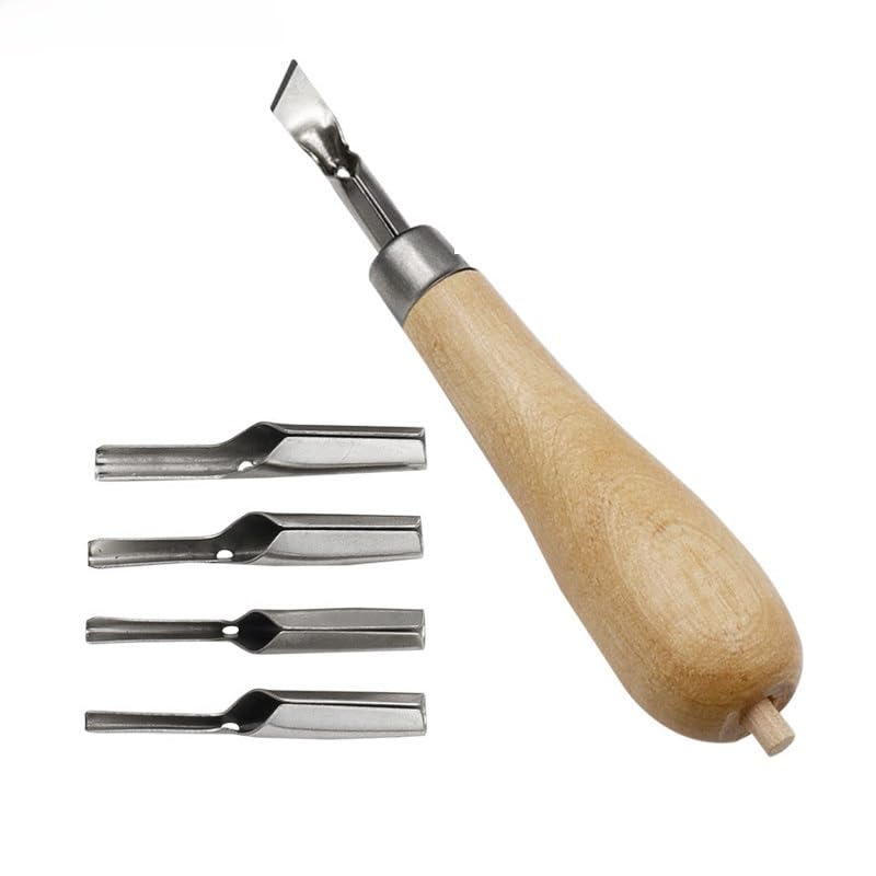 KRYTONE �.Fx 5 in 1 Linoleum Cutter Tools. 5 Blade Set for Linograph Printmaking Stamp.clay sculpture tools special-shaped carving knife DIY soft clay sculpture hand-made ultra-light ceramic set - Image 2